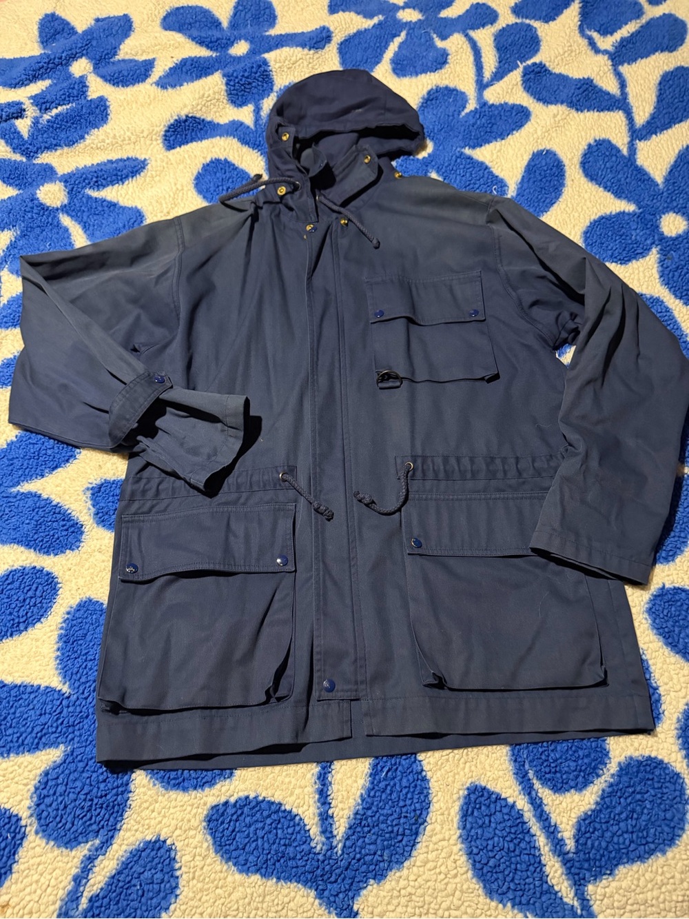 Christian Dior Navy Hooded Field Jacket - Classic Utility Coat
